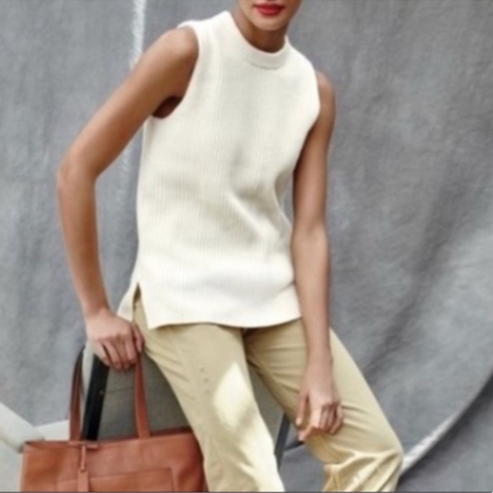 J. Crew Cream Sleeveless Sweater